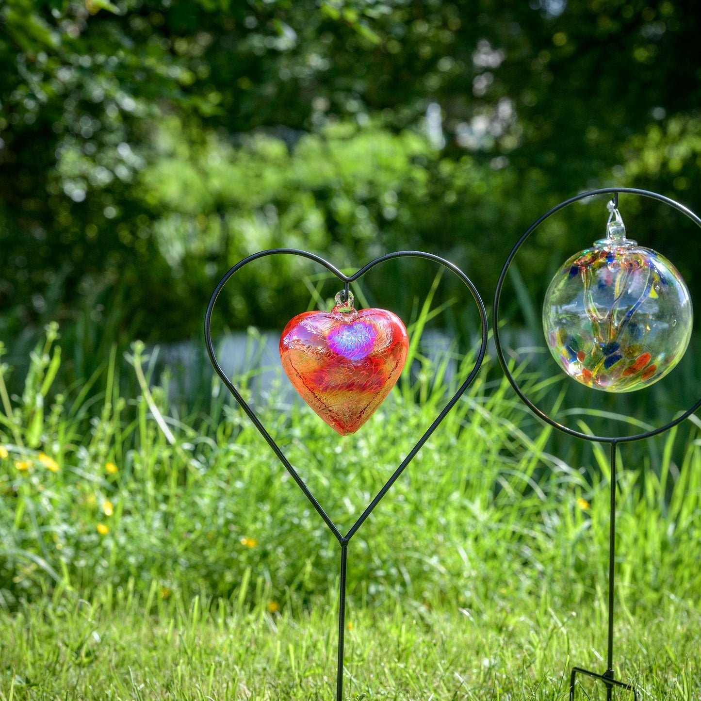 Garden Display Stand - Heart Shaped - Sienna Glass