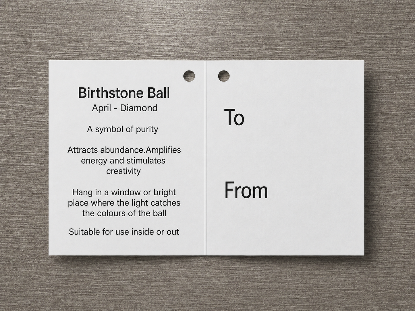 10cm Birthstone Ball - April/Diamond