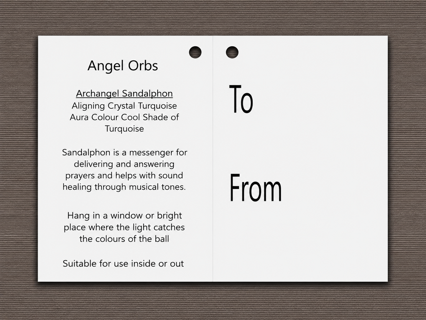10cm Angel Orb - Sandalphon / Turquoise