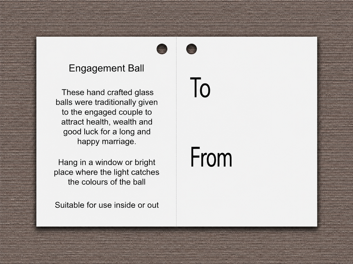 10cm Friendship Ball - Engagement - Pastel Gold