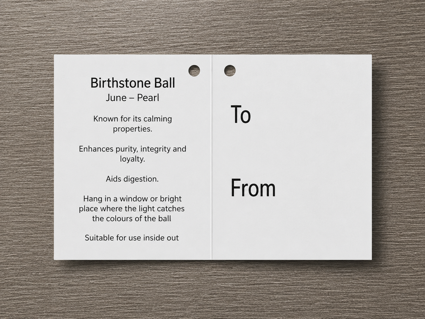 10cm Birthstone Ball - June/Pearl