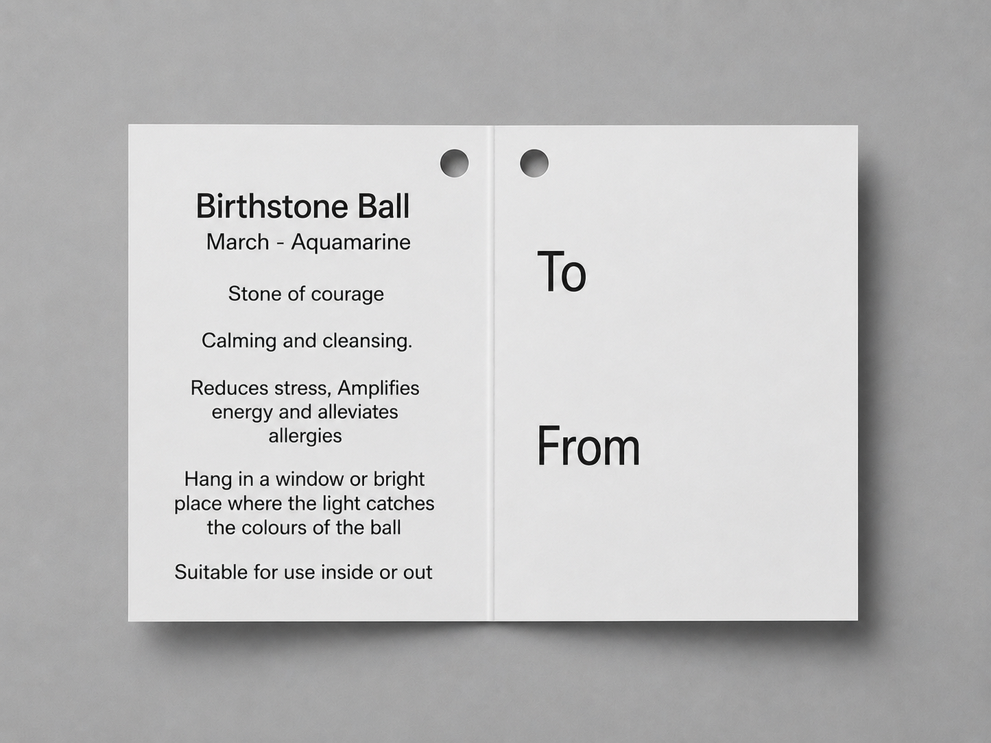10cm Birthstone Ball - March/Aquamarine