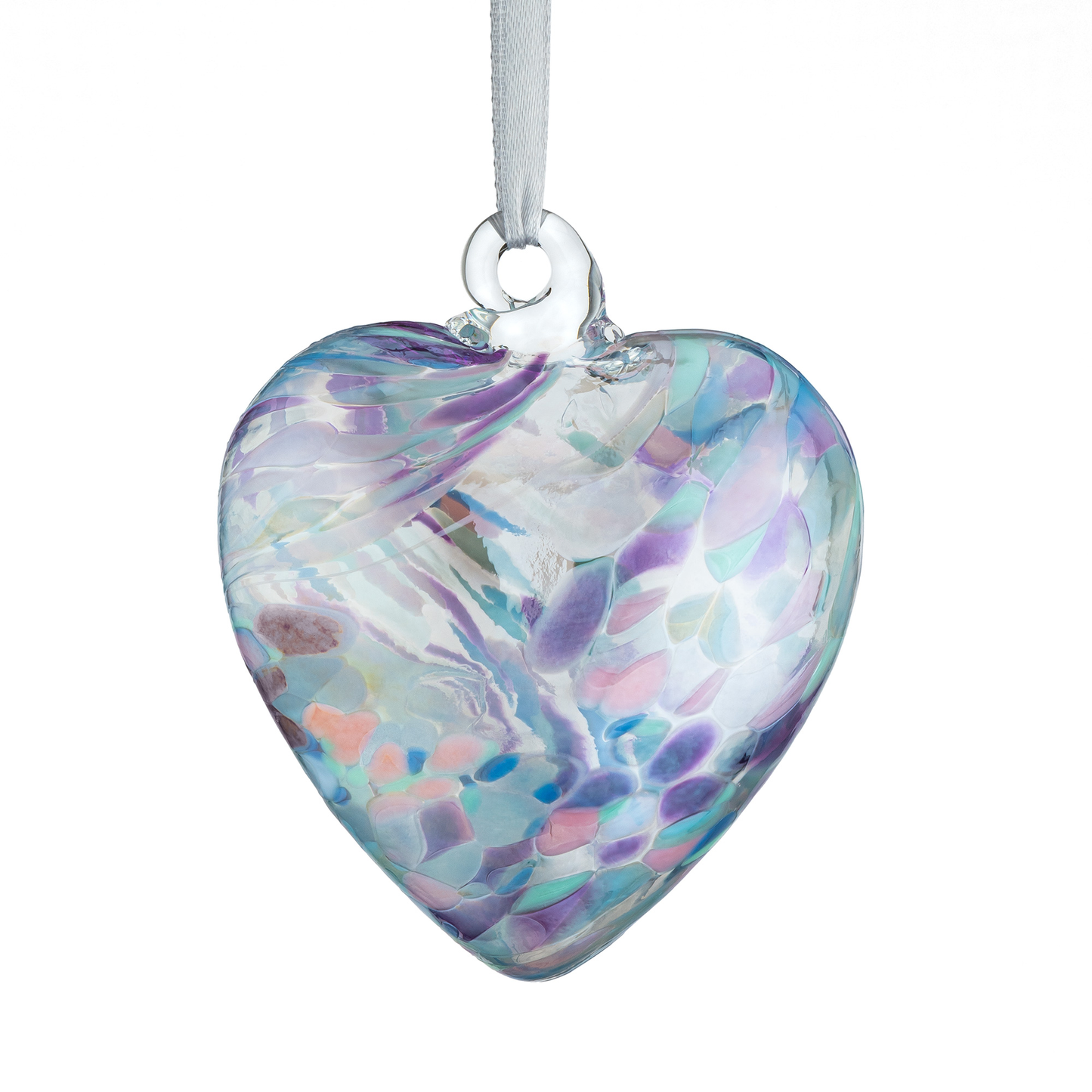 8cm Friendship Heart - Bestie - Pearl - Sienna Glass