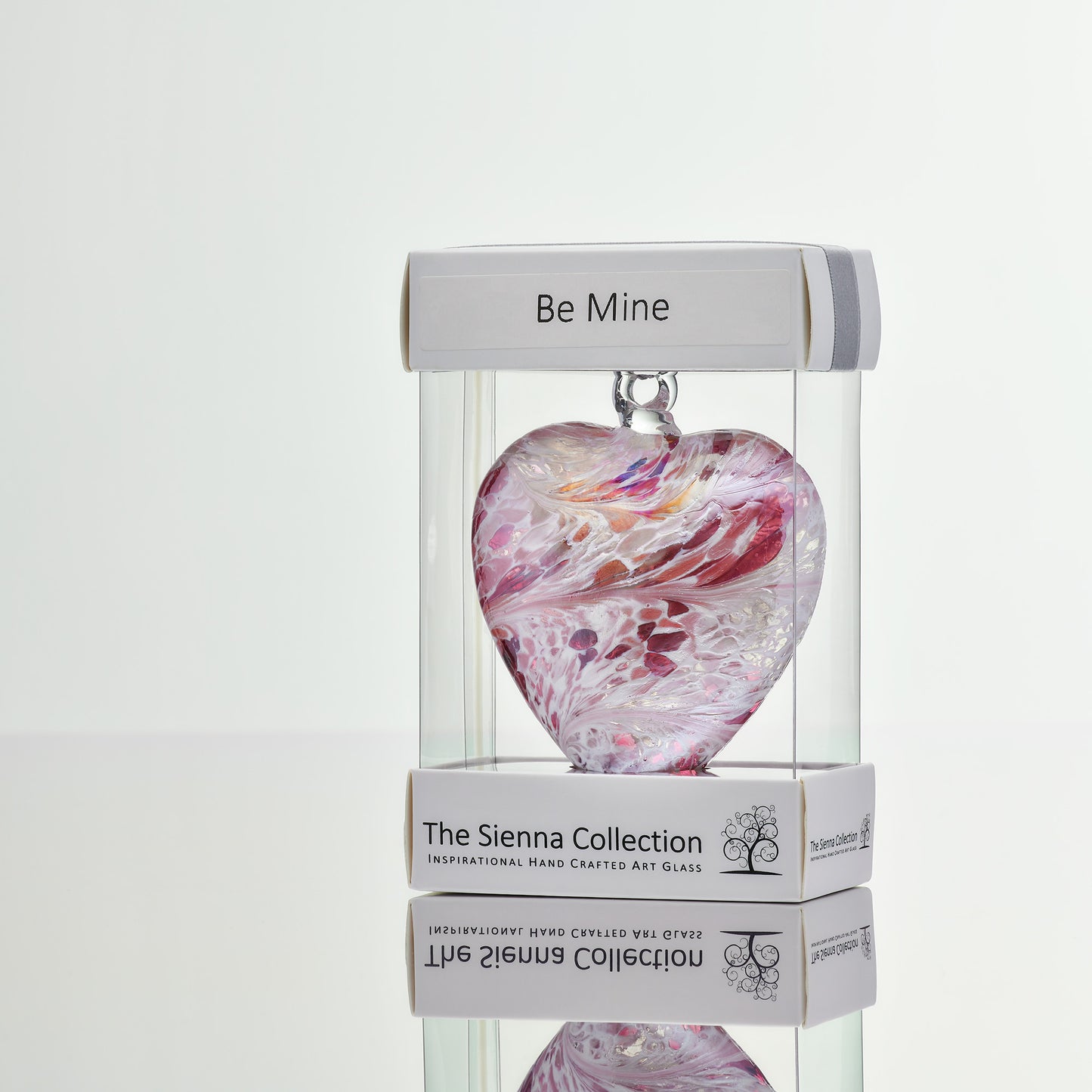 8cm Friendship Heart - Be Mine - Pastel Pink - Sienna Glass