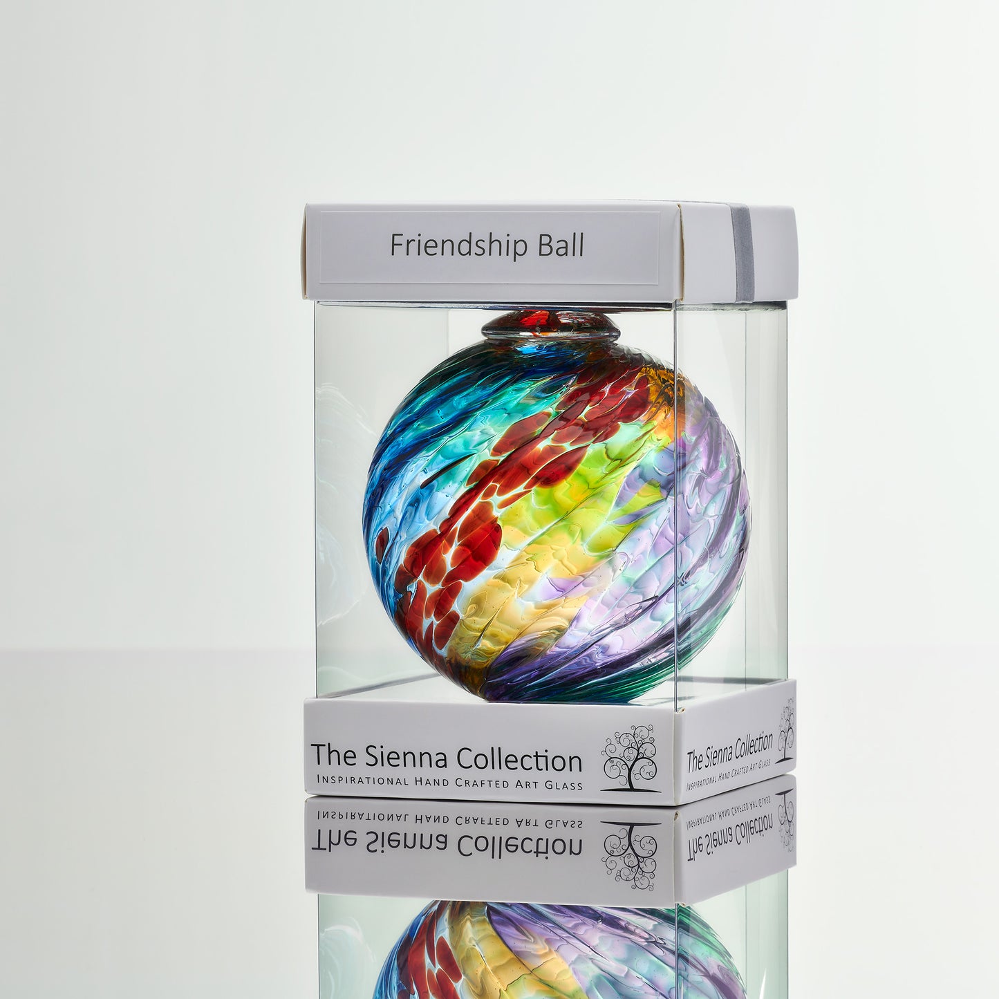 10cm Friendship Ball - Swirl - Multicoloured - Sienna Glass