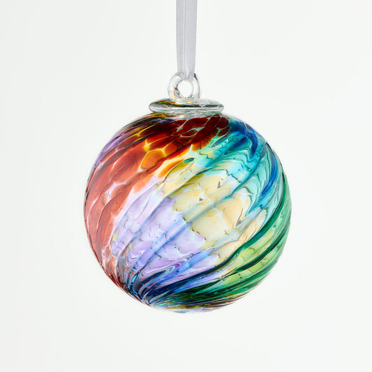 10cm Friendship Ball - Swirl - Multicoloured - Sienna Glass
