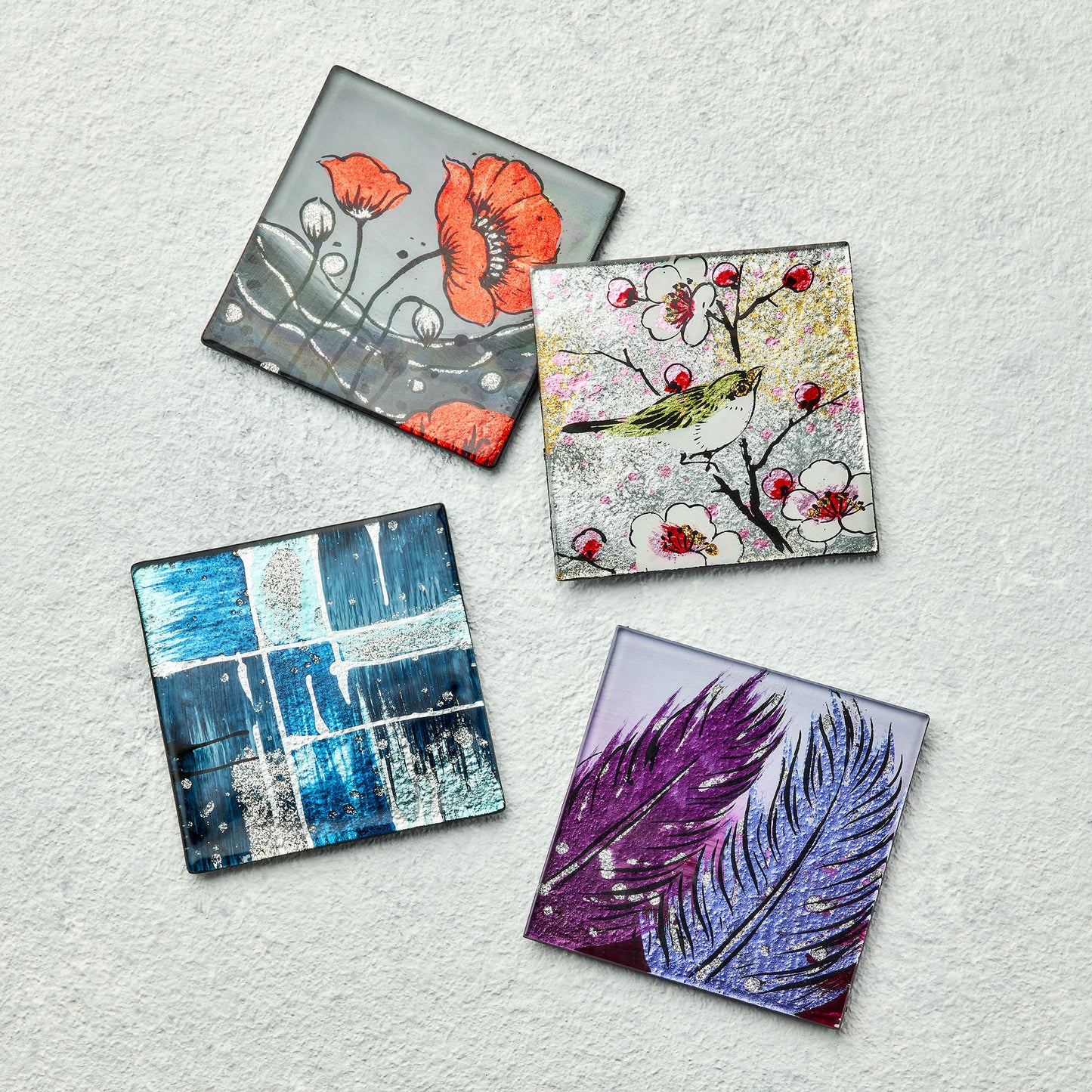 Set of 4 Coasters - Bird Song
