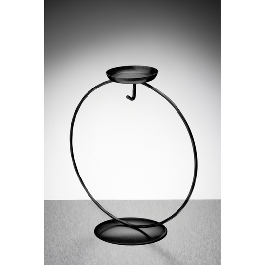 Display Stand - Circular Tea Light - Black - Sienna Glass