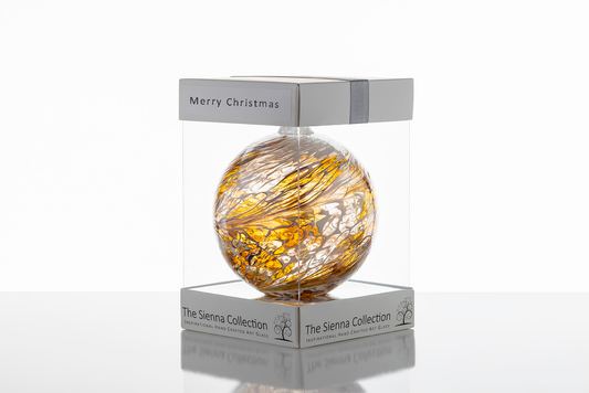 10cm Friendship Ball - Christmas Ball - Pastel Gold - Sienna Glass