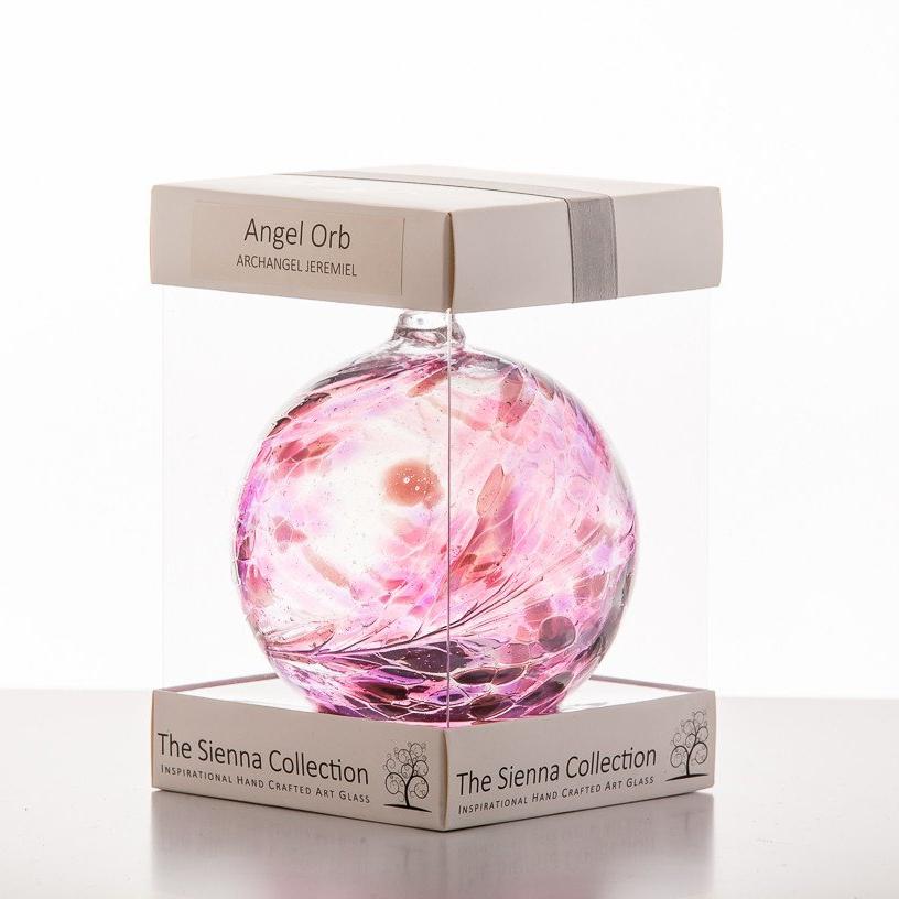10cm Angel Orb - Jeremiel / Amethyst - Sienna Glass