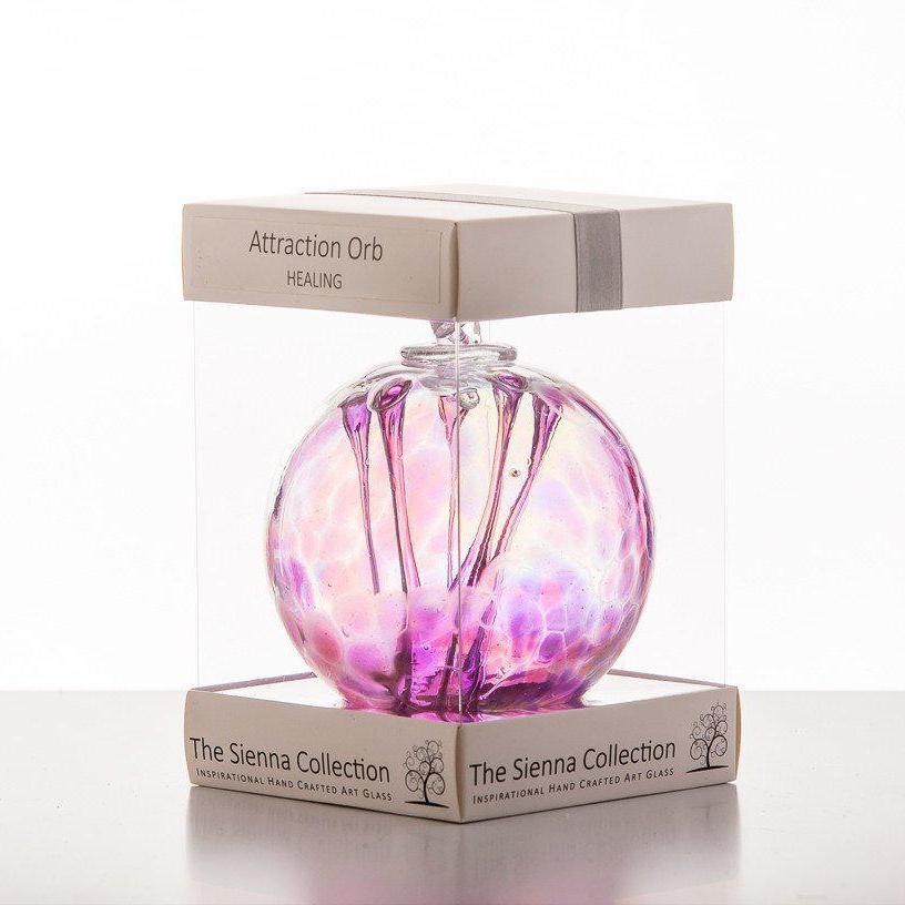 10cm Attraction Orb - Healing - Sienna Glass