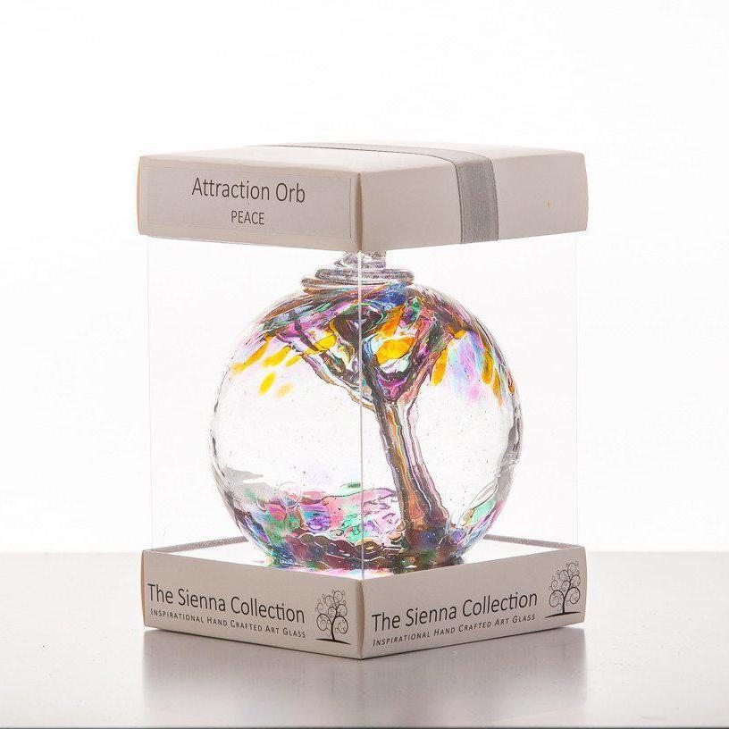 10cm Attraction Orb - Peace - Sienna Glass