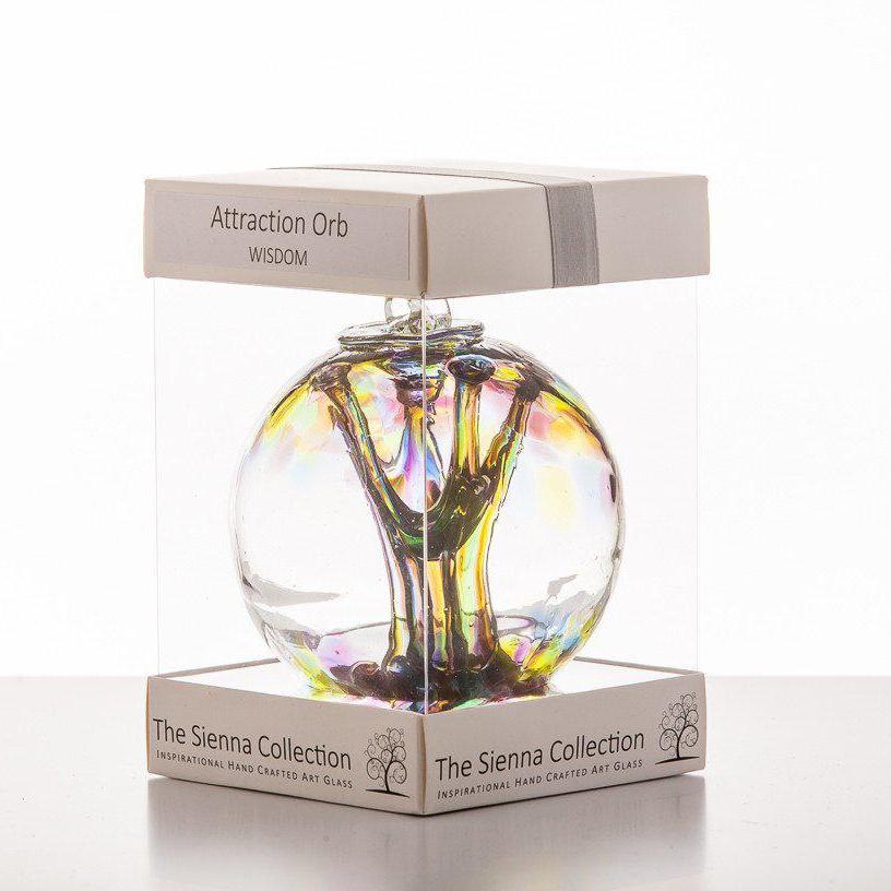 10cm Attraction Orb - Wisdom - Sienna Glass