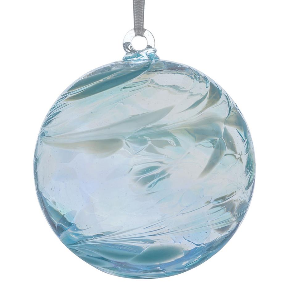 10cm Friendship Ball - Aquamarine - Sienna Glass
