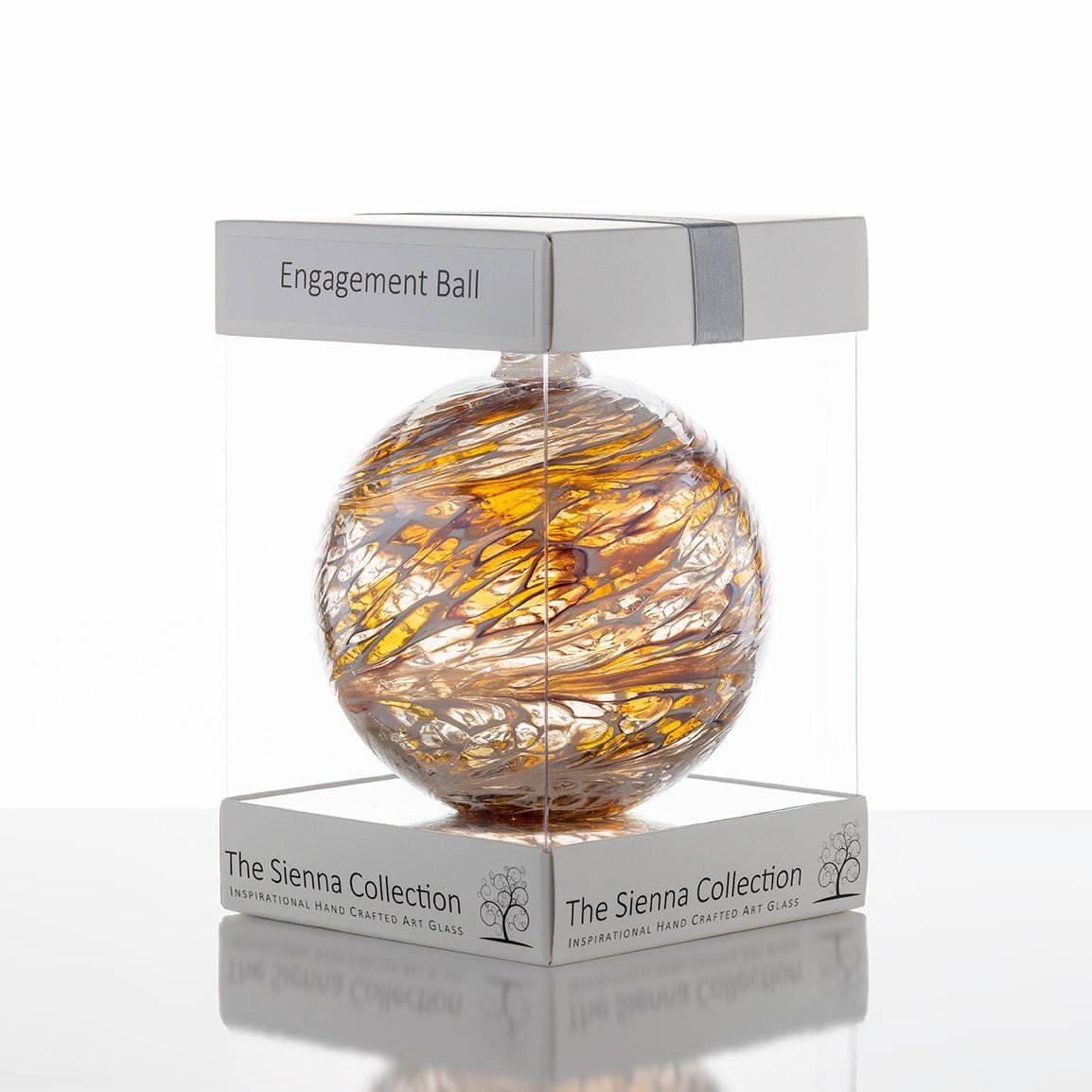 10cm Friendship Ball - Engagement - Pastel Gold - Sienna Glass