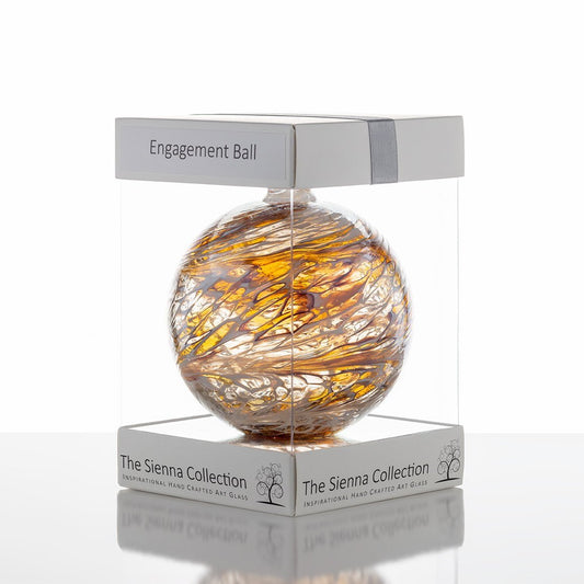 10cm Friendship Ball - Engagement - Pastel Gold - Sienna Glass