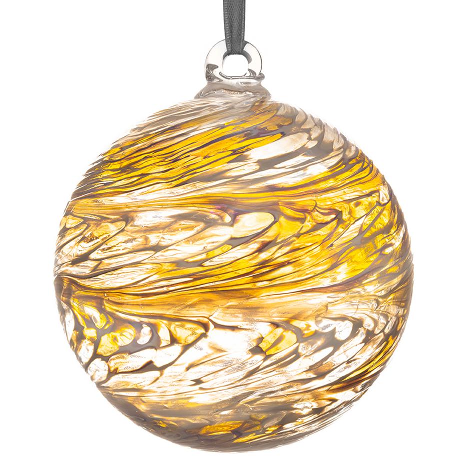 10cm Friendship Ball - Pastel Gold - Sienna Glass