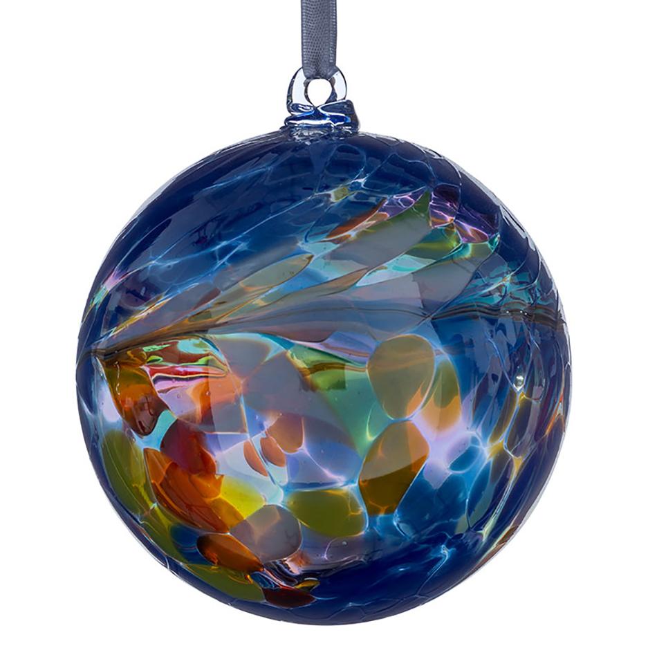 10cm Friendship Ball - Primary Blue - Sienna Glass