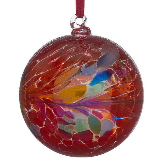 10cm Friendship Ball - Primary Red - Sienna Glass