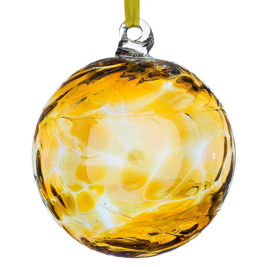 10cm Friendship Ball - Topaz - Sienna Glass