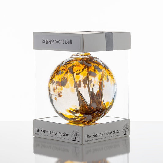 10cm Spirit Ball - Engagement - Pastel Gold - Sienna Glass