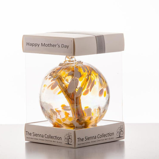 Mother's Day 10cm Spirit Ball - Pastel Gold - Sienna Glass