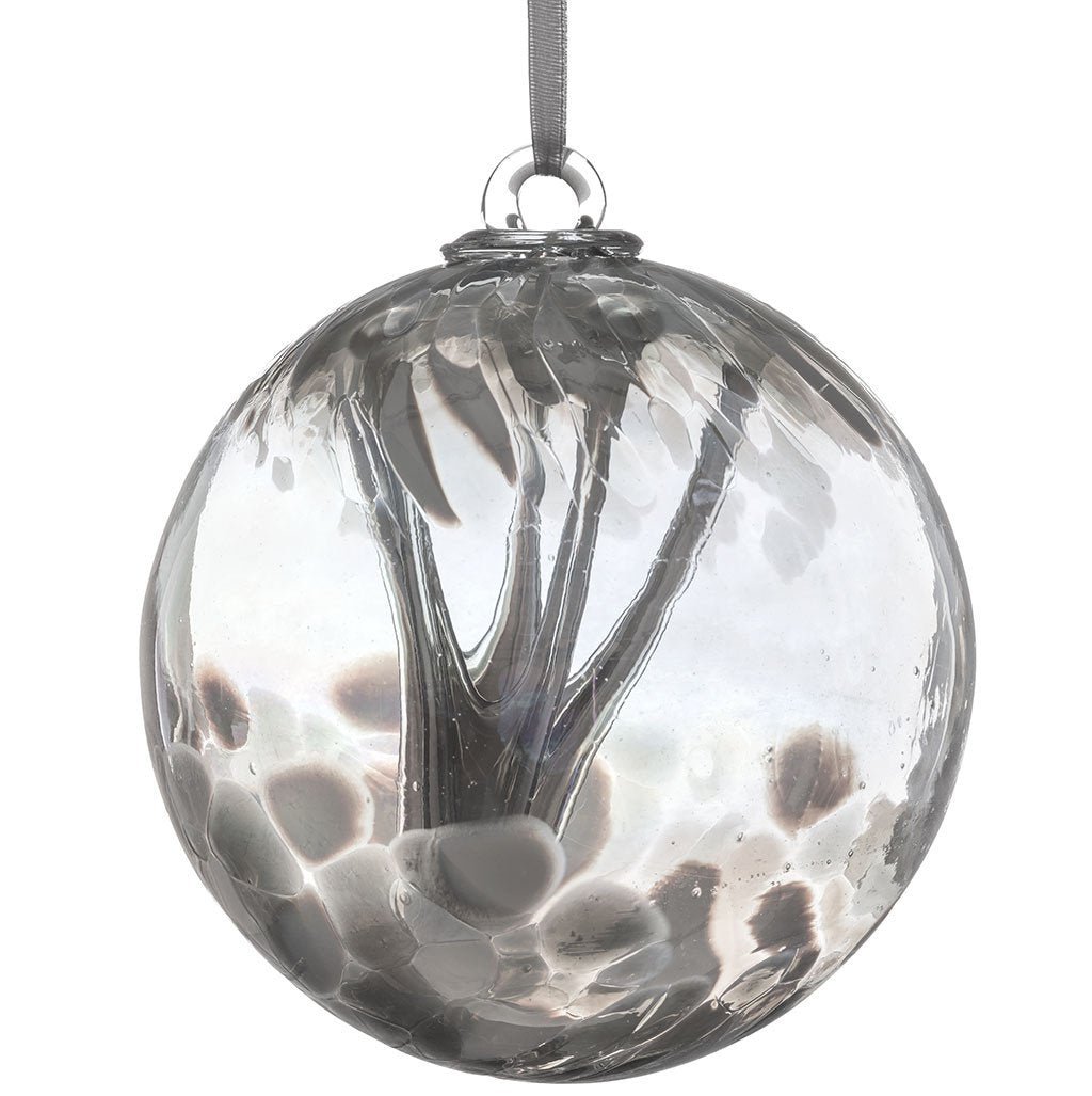 10cm Spirit Ball - Pastel Silver - Sienna Glass