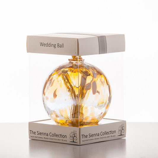 10cm Spirit Ball - Wedding - Pastel Gold - Sienna Glass