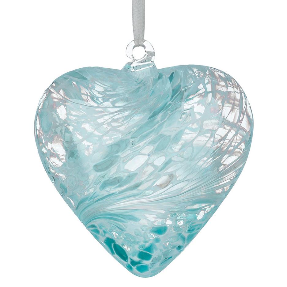 12cm Friendship Heart - Pastel Blue - Sienna Glass