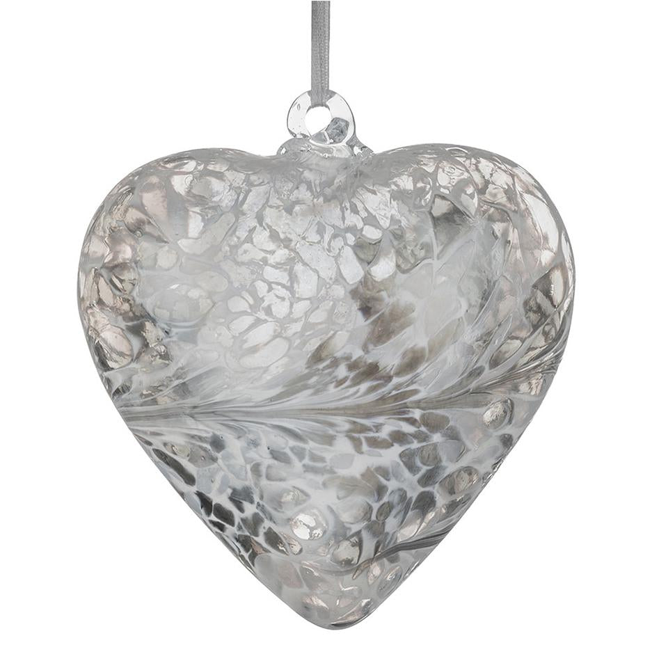 12cm Friendship Heart - Pastel Silver - Sienna Glass