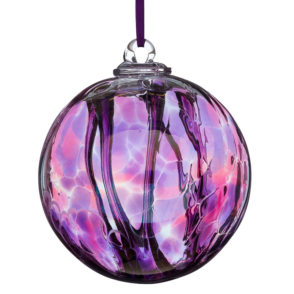 15cm Spirit Ball - Pink & Purple - Sienna Glass