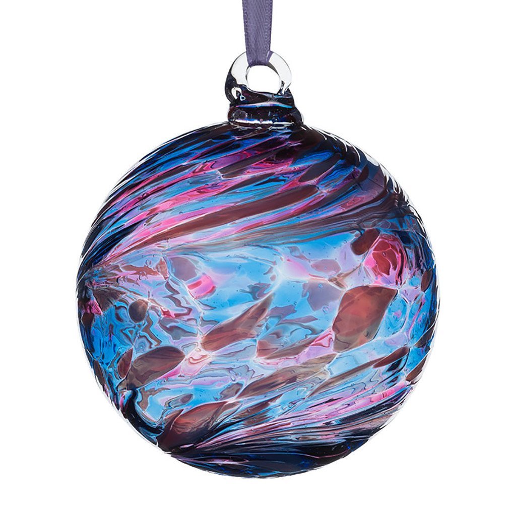 8cm Friendship Ball - Blue & Pink - Sienna Glass