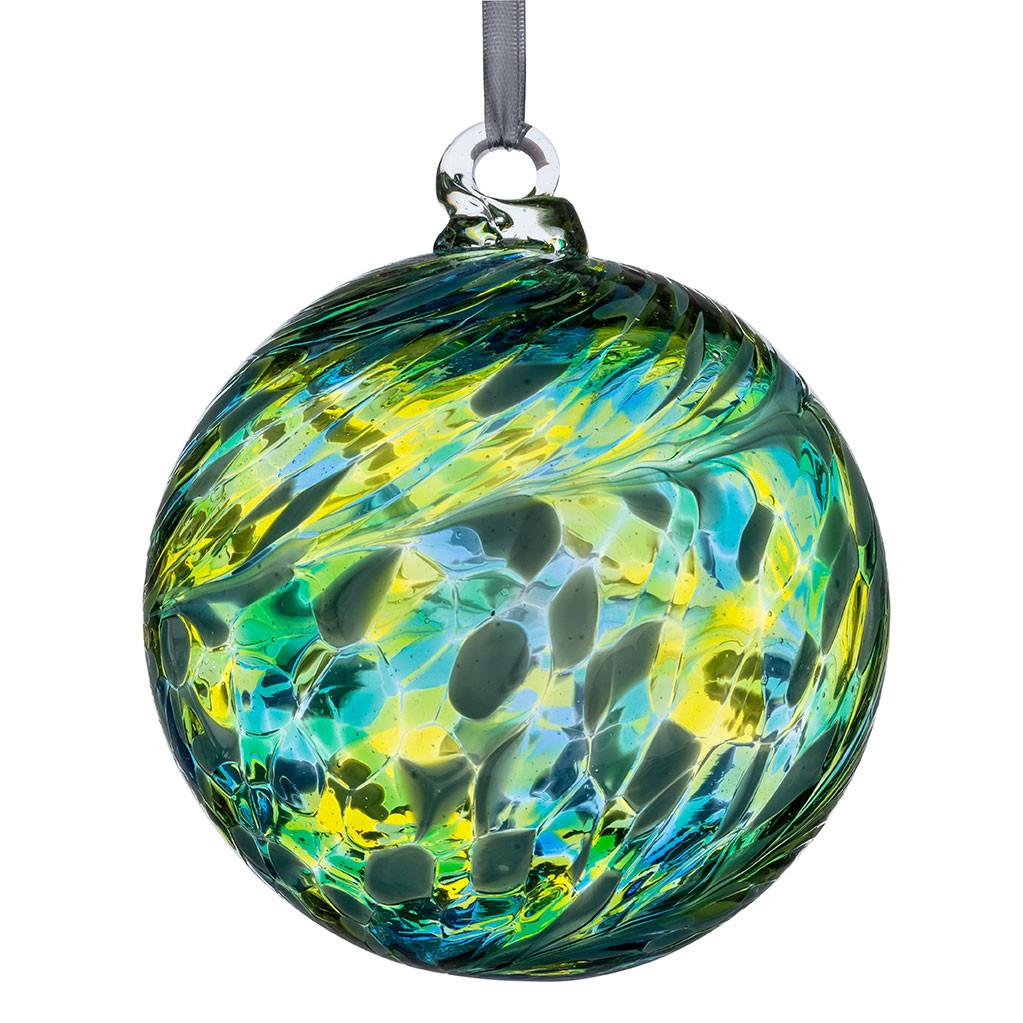 8cm Friendship Ball - Green & Blue - Sienna Glass