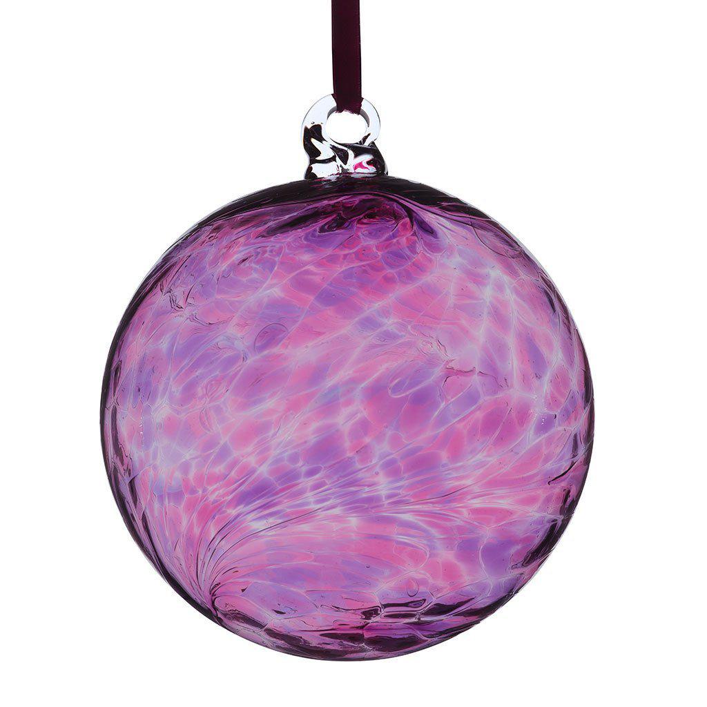 8cm Friendship Ball - Pink & Purple - Sienna Glass