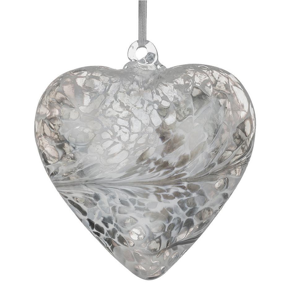 8cm Friendship Heart - Pastel Silver - Sienna Glass