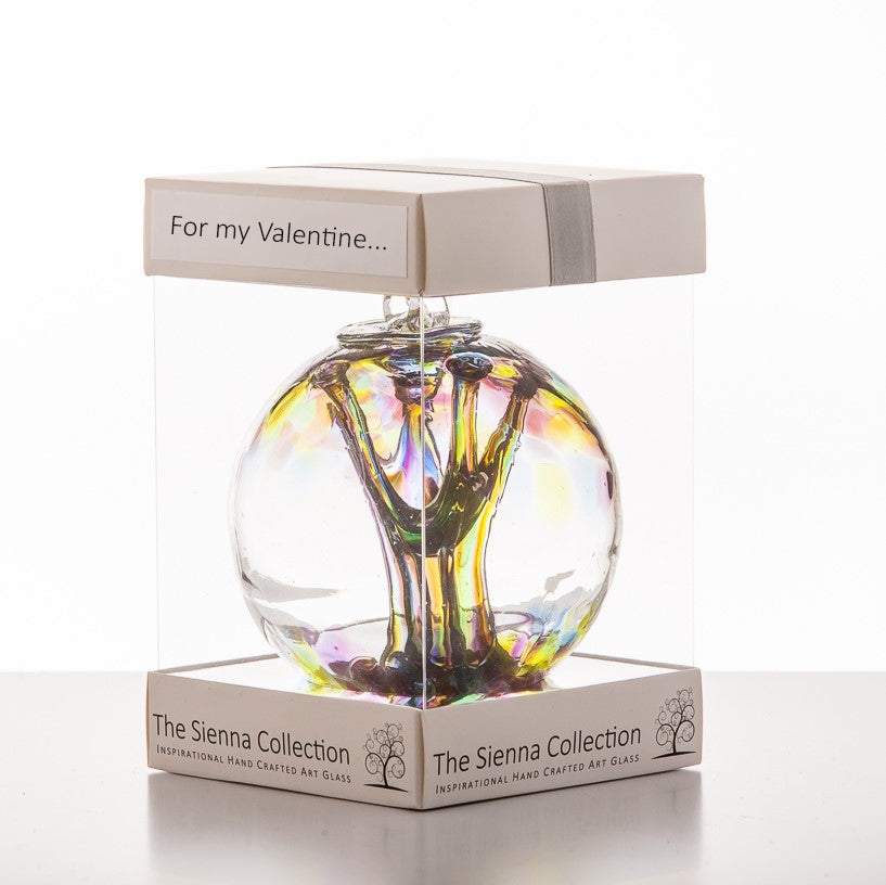 Valentine's Day Gift 10cm Spirit Ball - Purple, Green & Blue - Sienna Glass