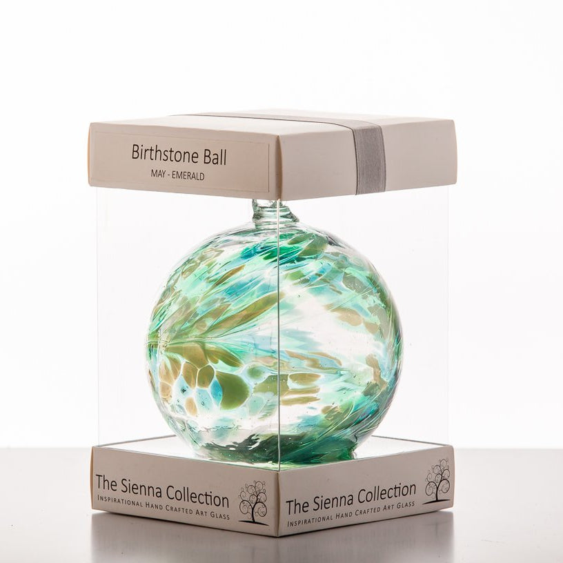 10cm Birthstone Ball - May/Emerald - Sienna Glass