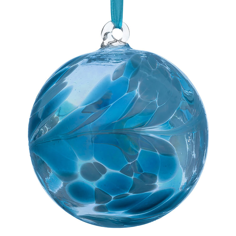 10cm Friendship Ball - Turquoise - Sienna Glass