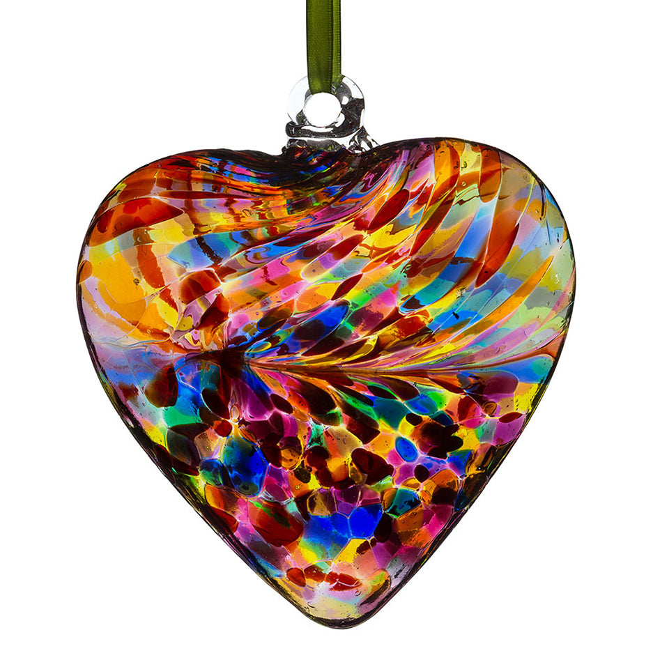 8cm Friendship Heart - Multicoloured - Sienna Glass