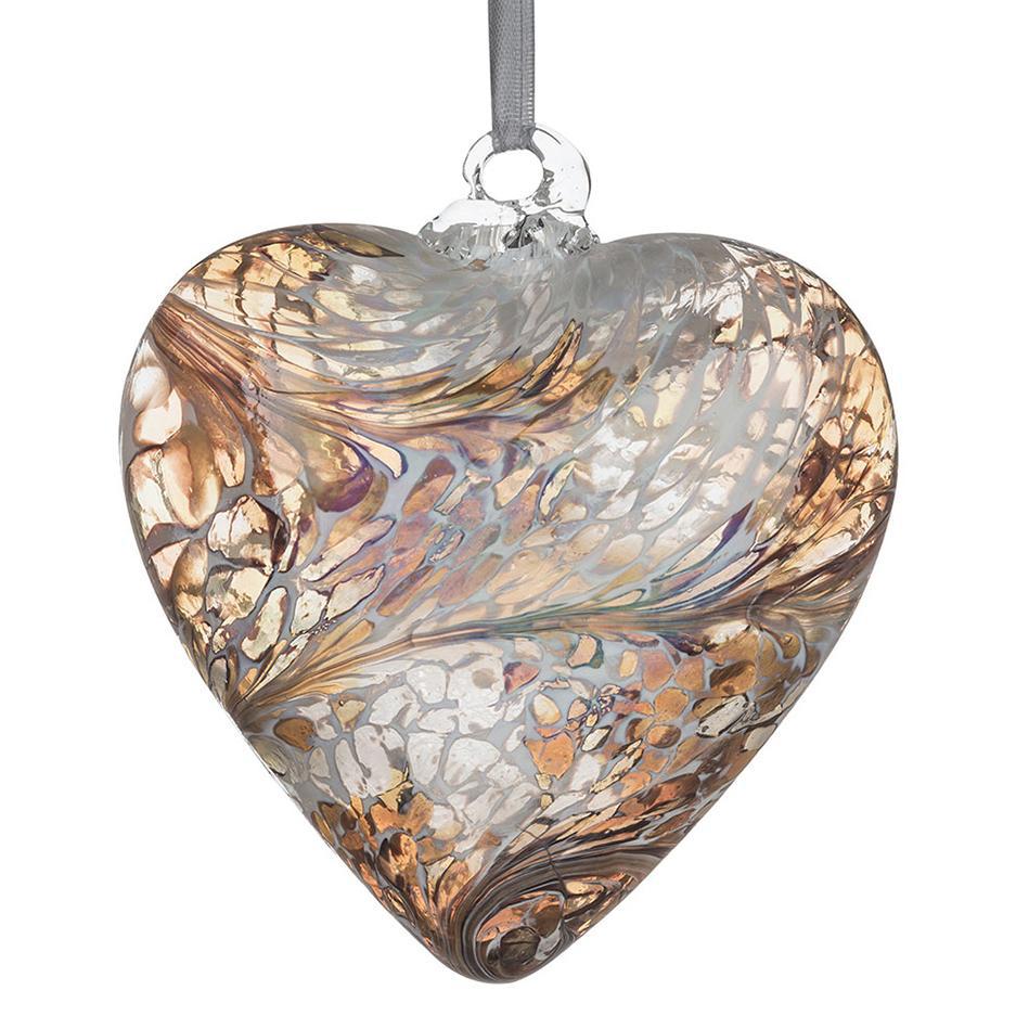 8cm Friendship Heart - Pastel Gold - Sienna Glass