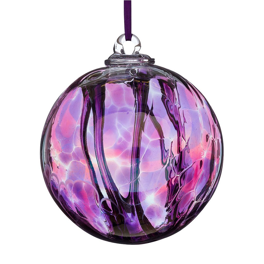 10cm Spirit Ball - Pink & Purple - Sienna Glass