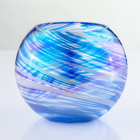 Blown Glass Tealight Holder - Blue | Sienna  Glass 