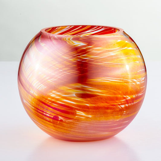 Blown Glass Tealight Holder - Red - Sienna Glass