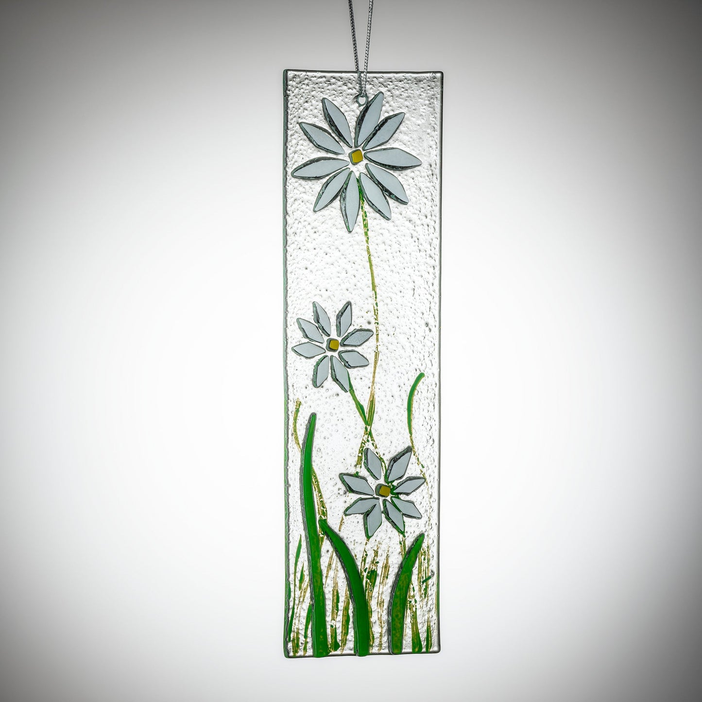 Hanging Decorative Flower Plaque - White - Sienna Glass