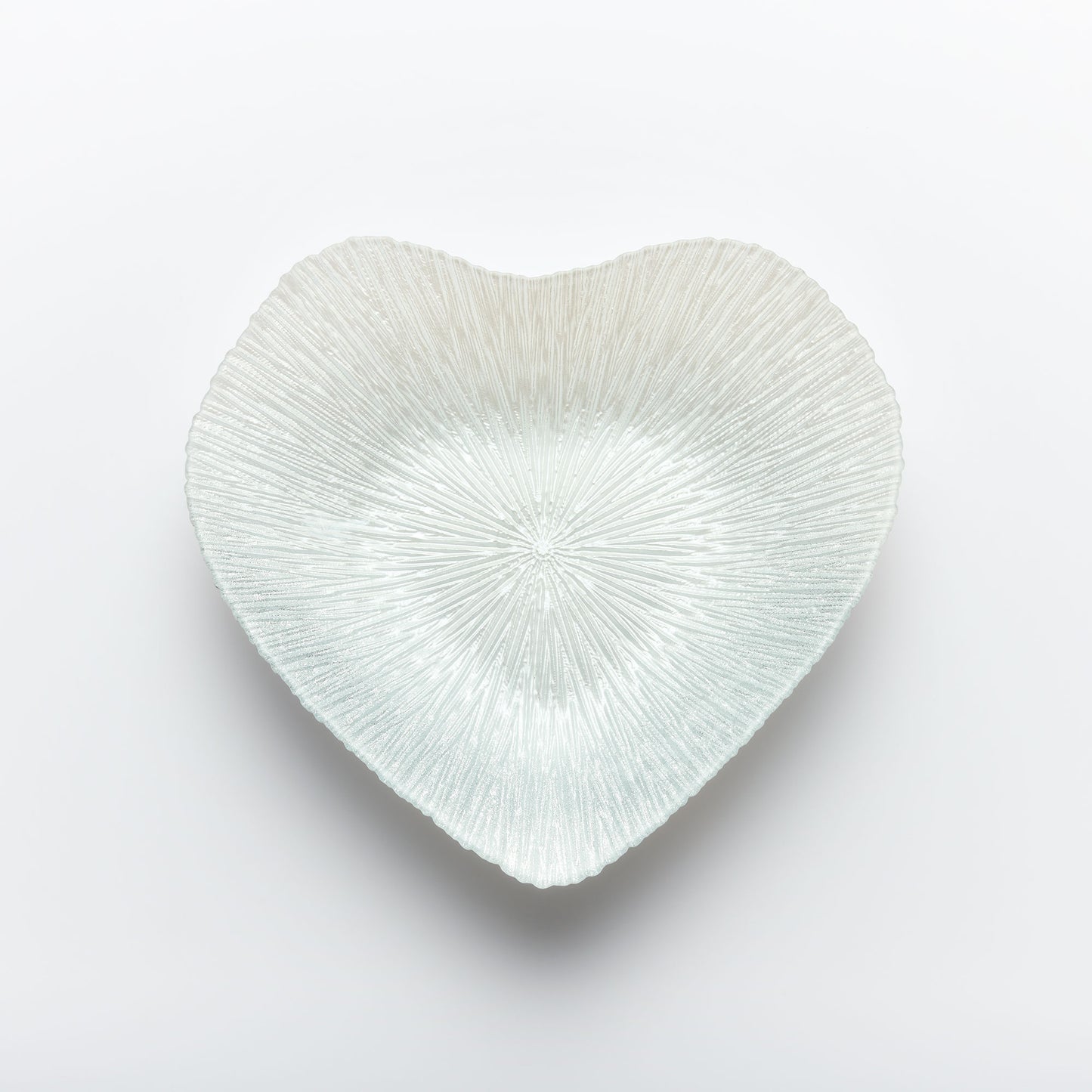 30cm Glass Bowl - Heart Design - Silver - Sienna Glass