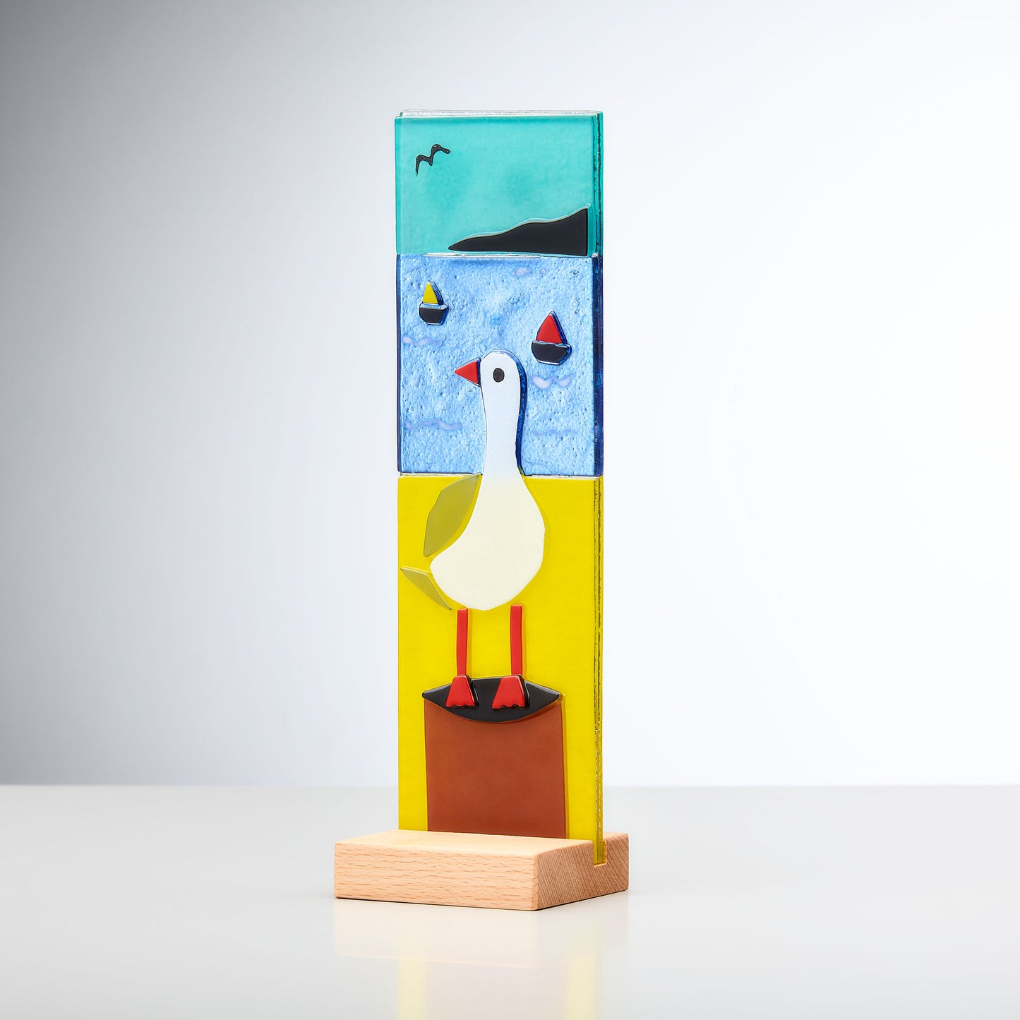 Standing Decorative Seagull Plaque - Sienna Glass
