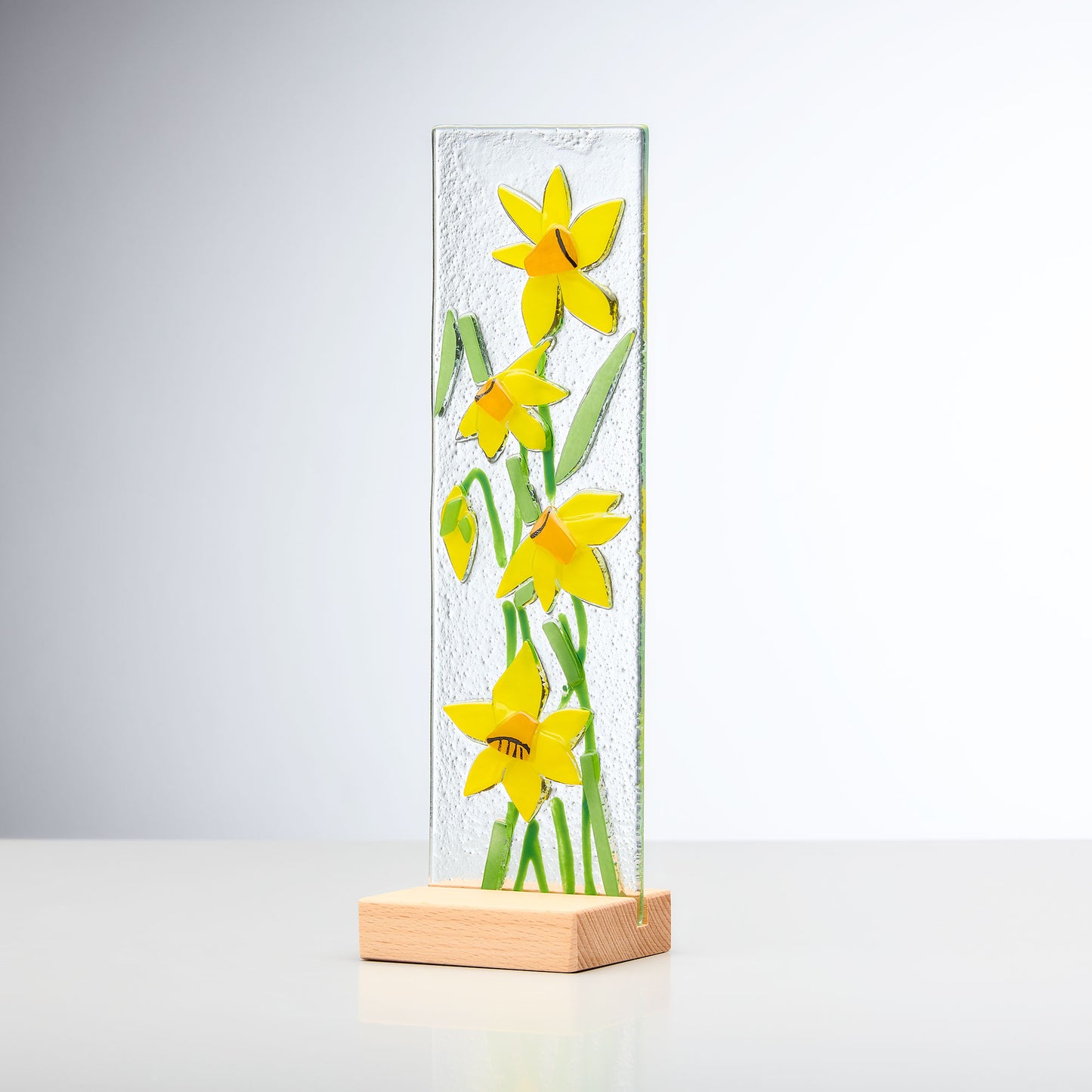 Standing Decorative Flower Plaque - Yellow - Sienna Glass