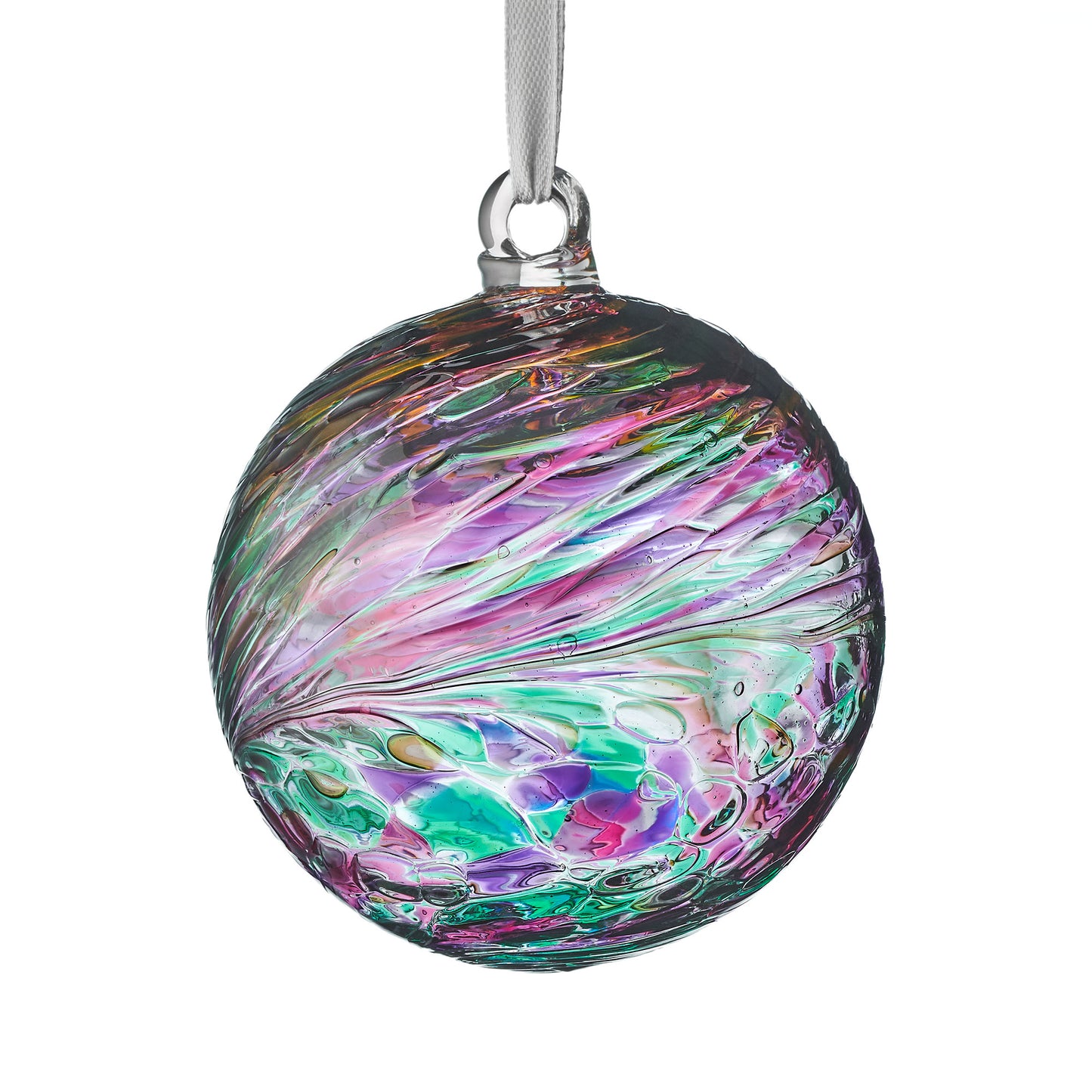 8cm Friendship Ball - Multicoloured Turquoise - Sienna Glass