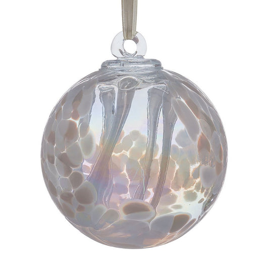 10cm Spirit Ball -White - Sienna Glass