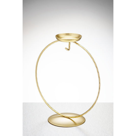 Display Stand - Circular Tea Light - Gold - Sienna Glass